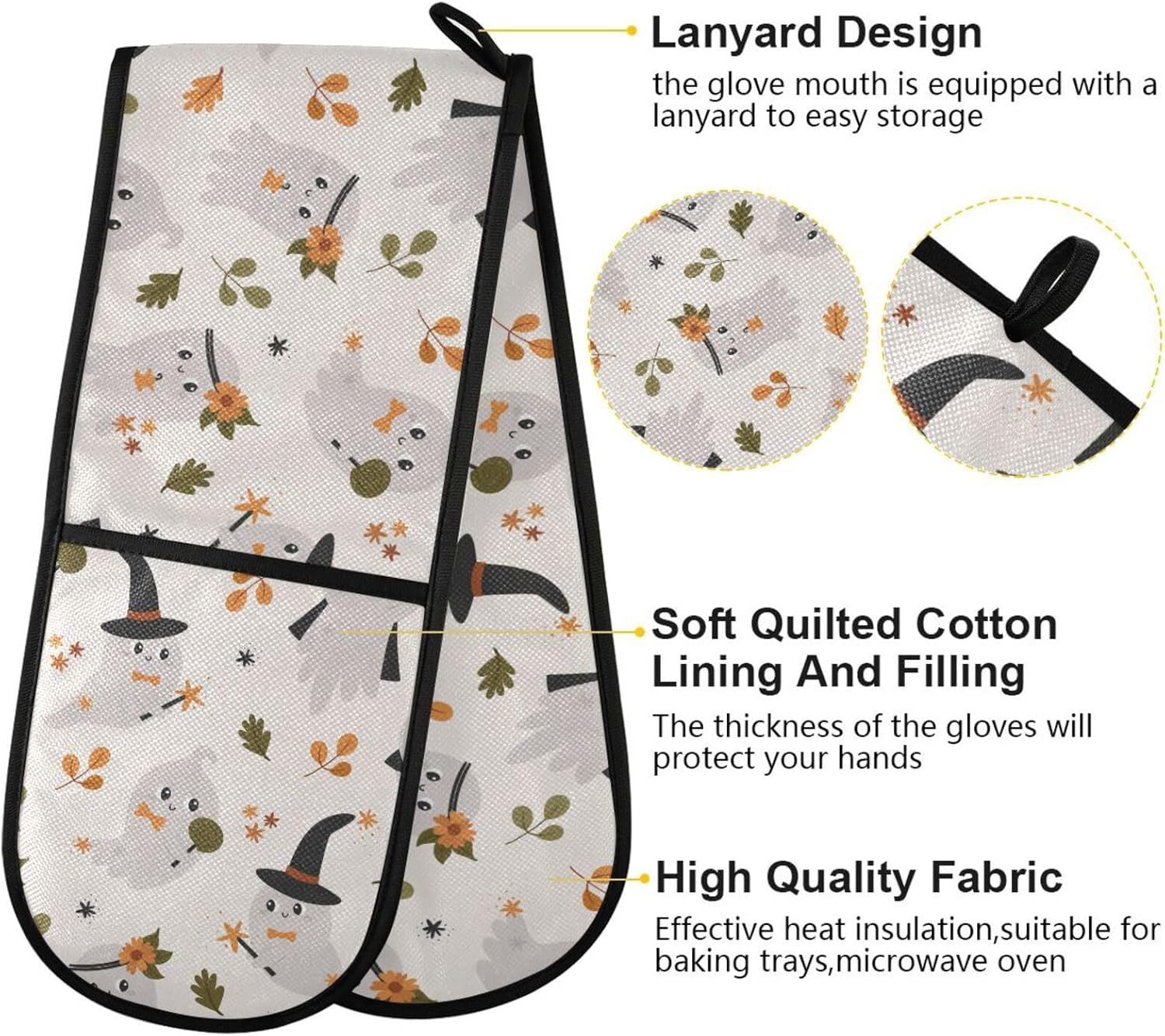 Susiyo Double Oven Mitts Halloween Ghosts