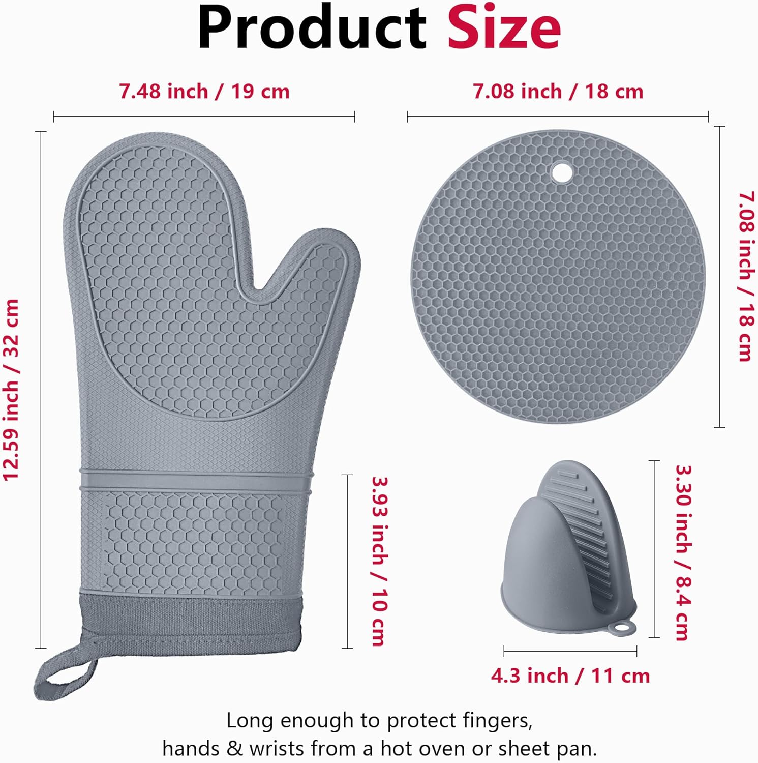 Oven mitts for cooking warmth