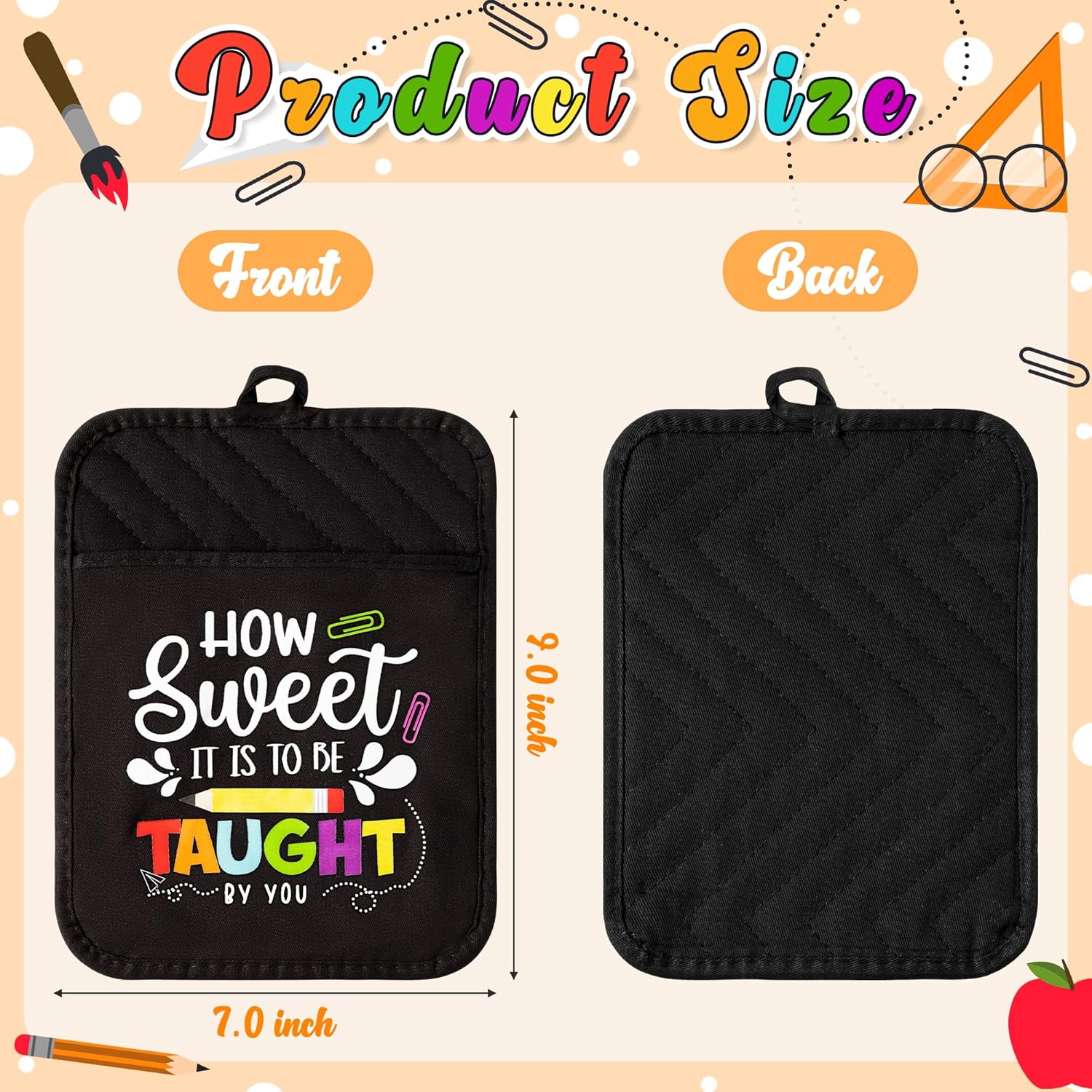 R HORSE 6Pcs Funny Baking Pot Holders Silicone Spatula Set Teacher Gifts