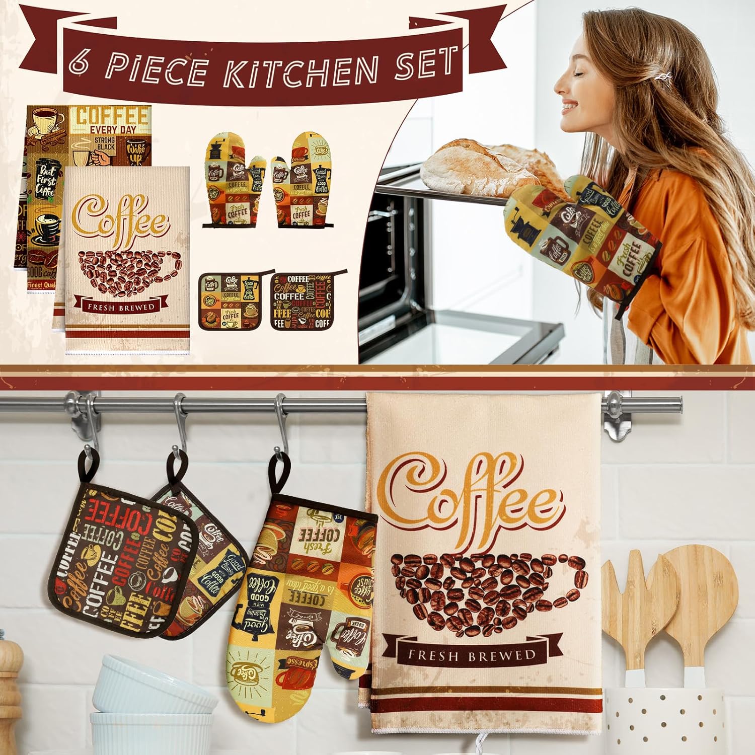 Bencailor Boho Brown Kitchen Accessories