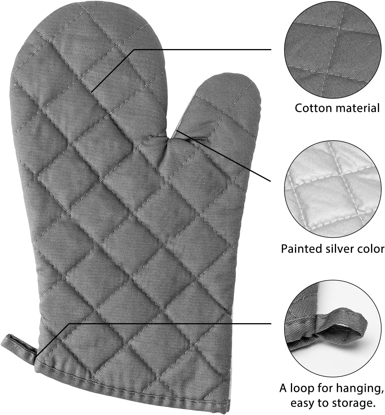 GROBRO7 6-Piece Oven Mitts and Pot Holders Set