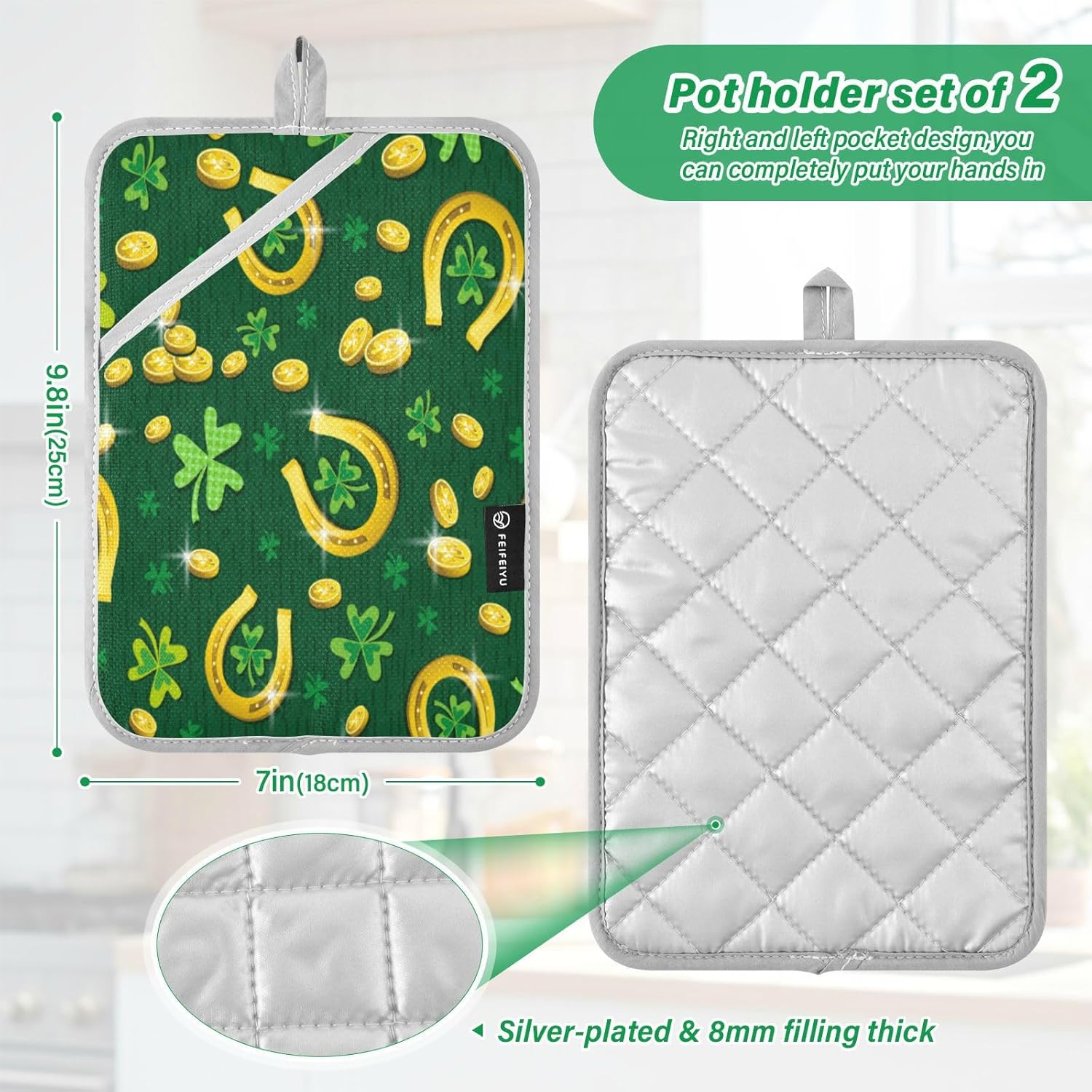 Kcldeci Heat-Resistant Potholders Perfect for Cooking Baking