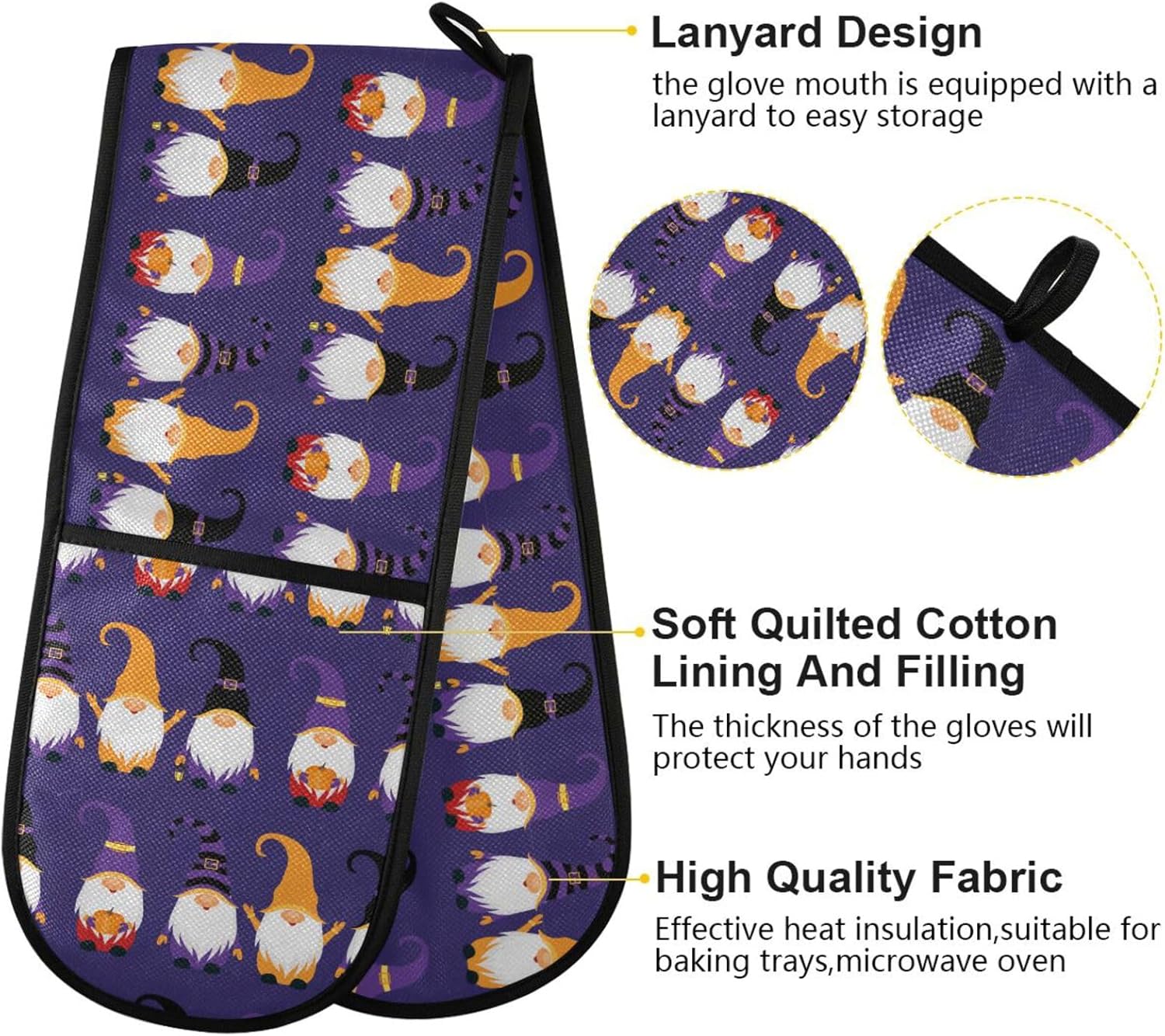 Susiyo Double Oven Mitts Halloween Gnome Design