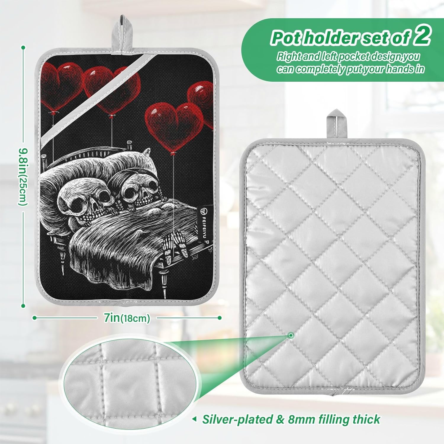 Love Oven Halloween 2-Piece Pot Holder Set