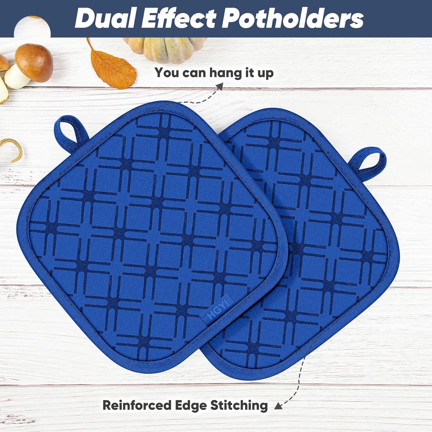 Oven Mitts and Pot Holders Set with 500 Heat Resistance Royal Blue