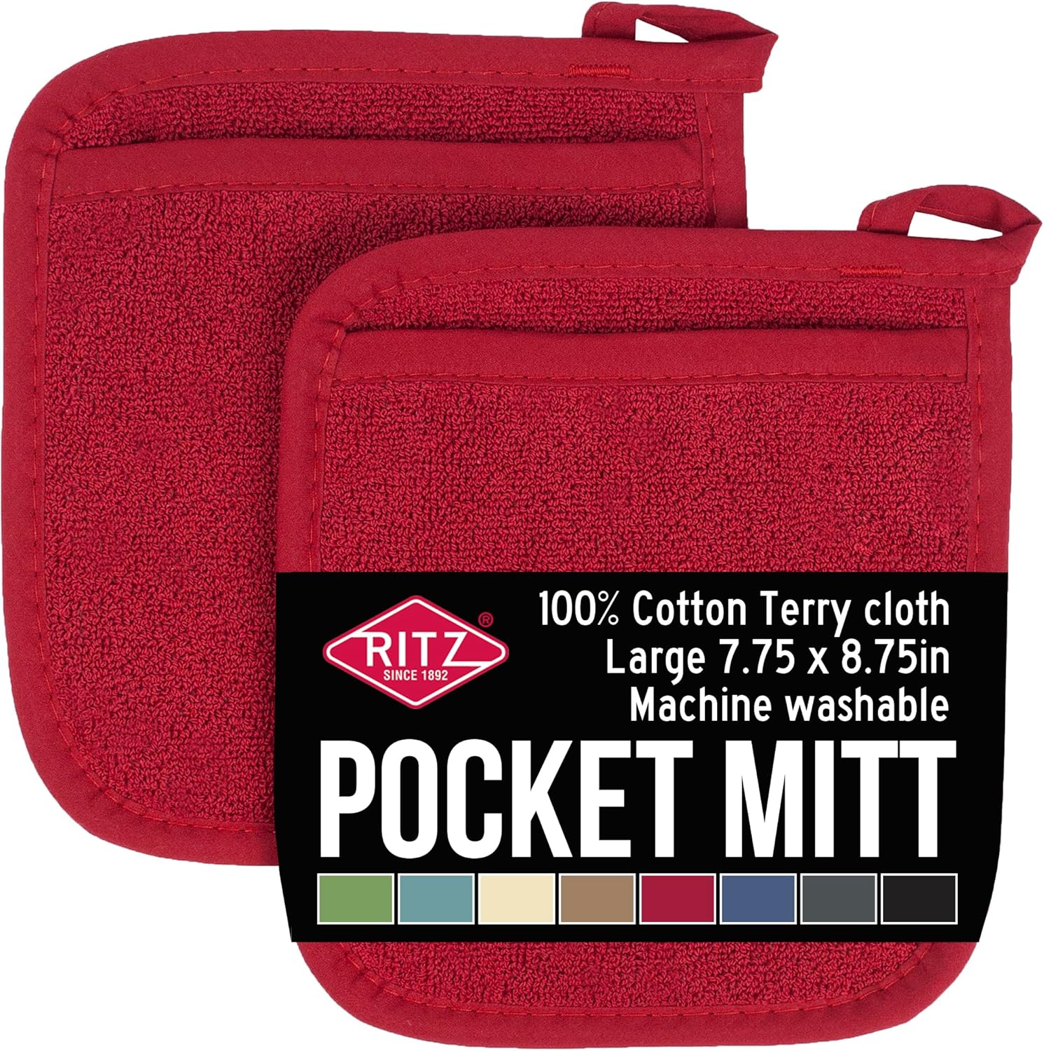 100 Cotton Terry Pocket Mitt heat resistant