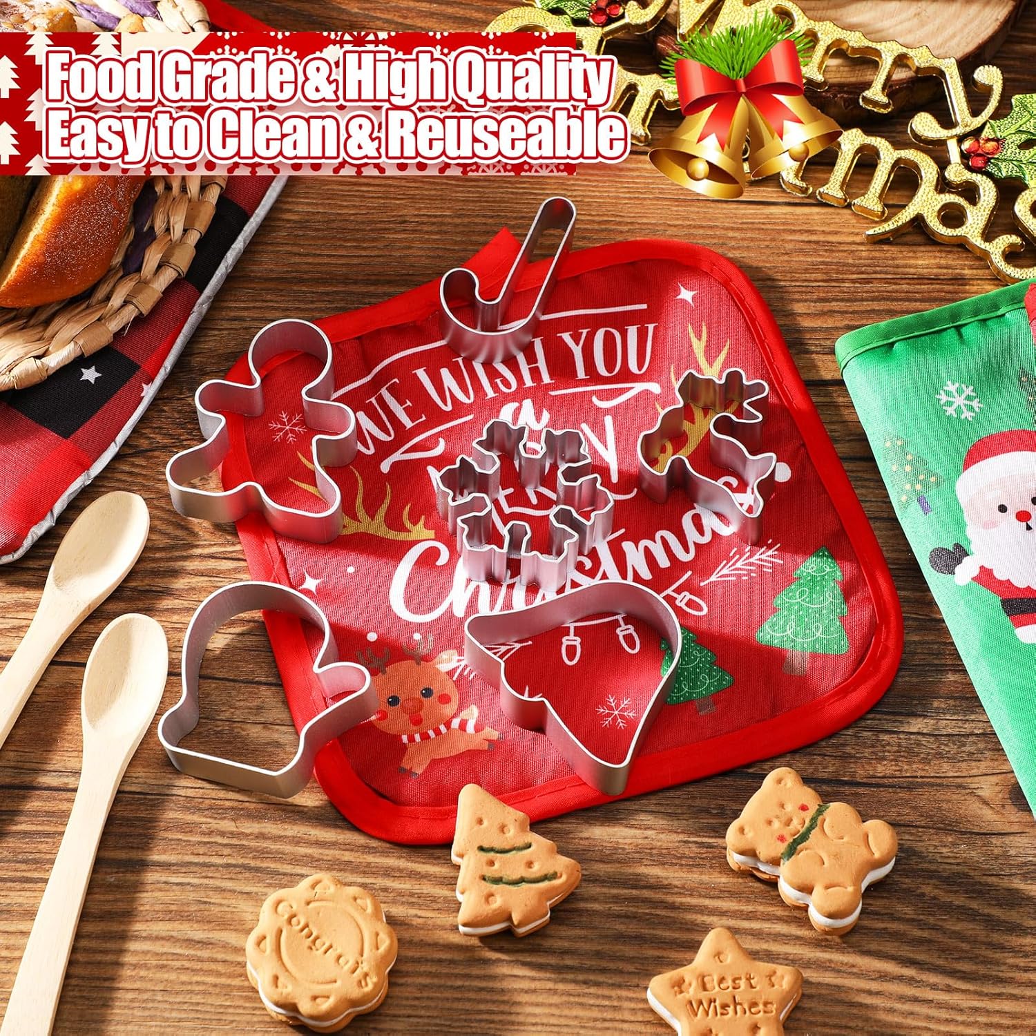 48 Piece Christmas Oven Mitt Set for Baking Lovers
