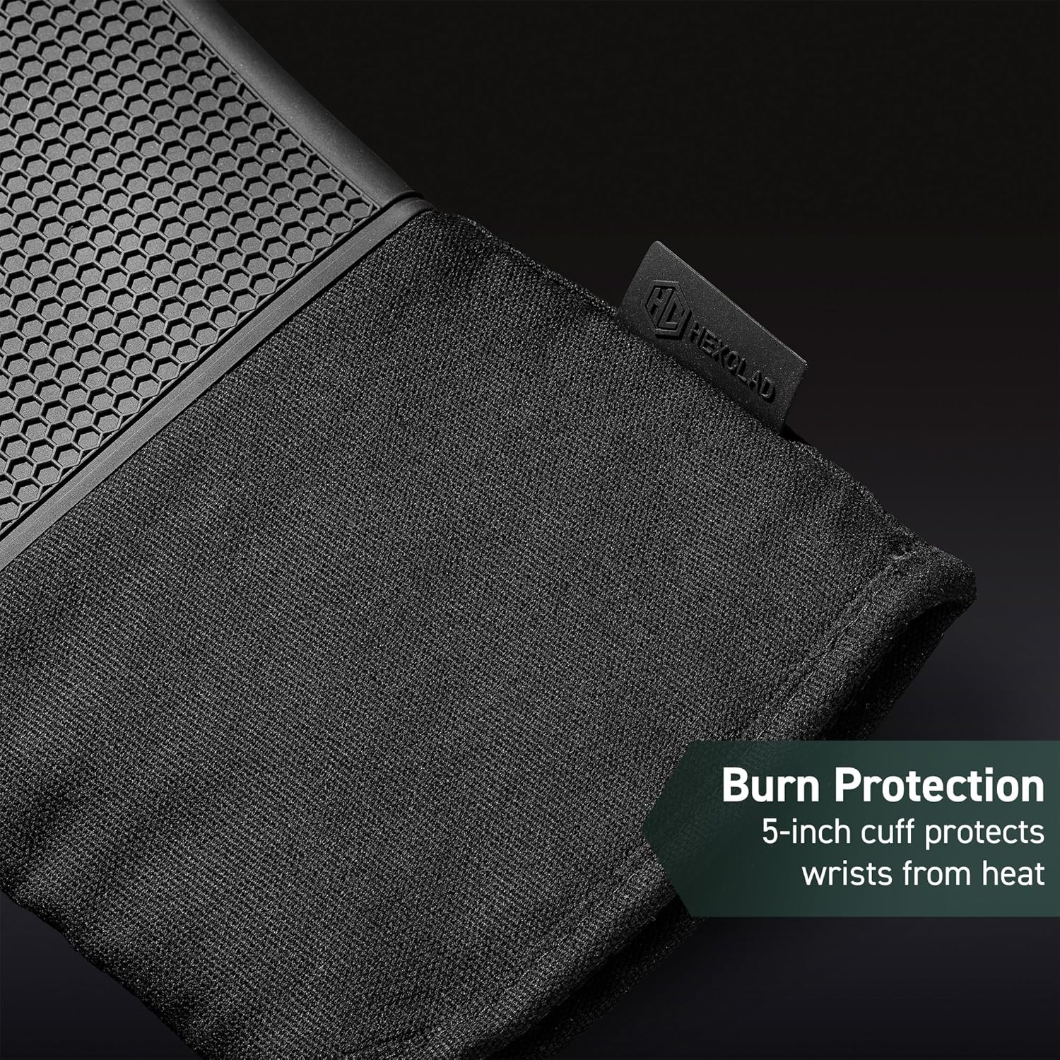 HexClad Silicone Oven Mitt Set 2-Piece Heat Resistant 500F Black