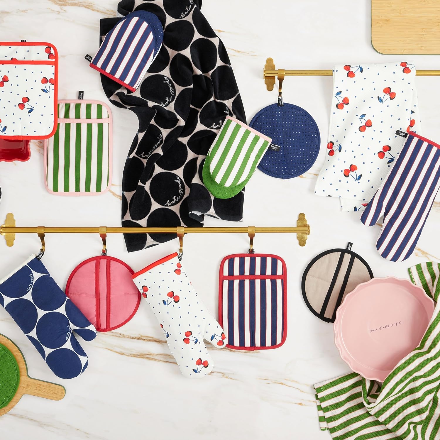 KATE SPADE NEW YORK Botanical Stripe Cotton Pot Holder Set