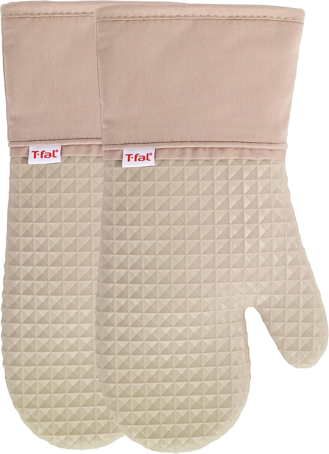 T-Fal Silicone Oven Mitt Set 2 Pack Sand