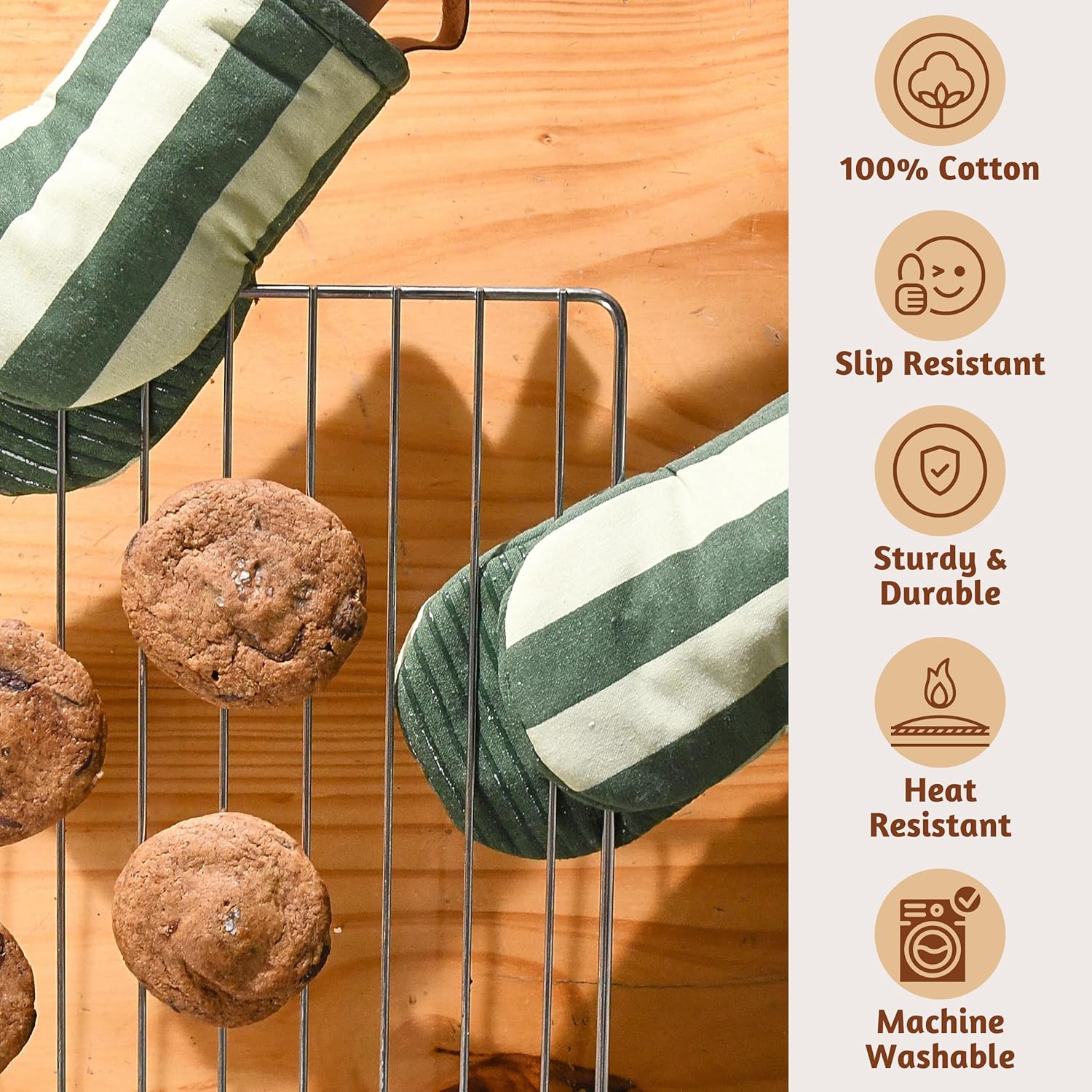 Folkulture Mini Oven Mitts Heat Resistant 575 x 9 Set of 2