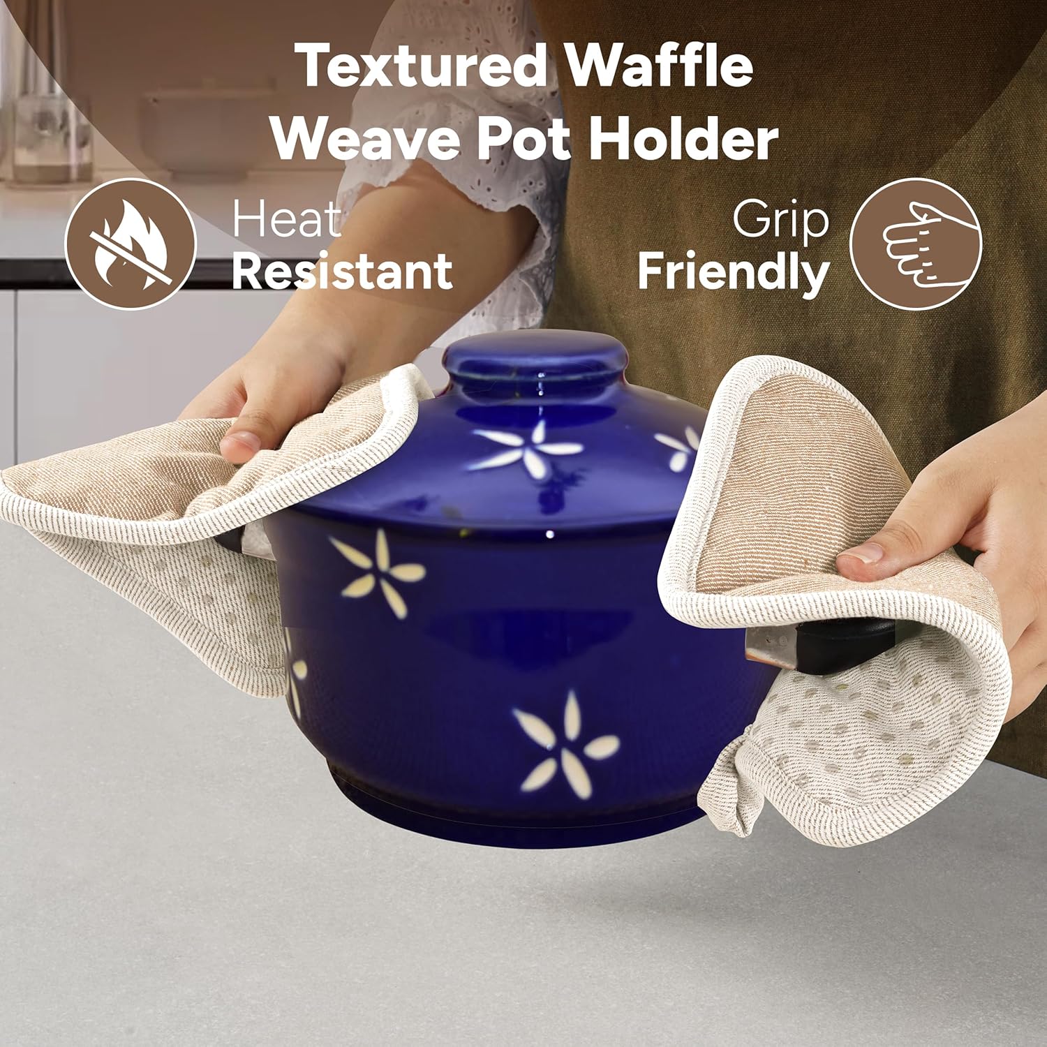 Casa Platino Mini Oven Mitts Silicone Pot Holders Set - Heat-Resistant KitchenEssentials