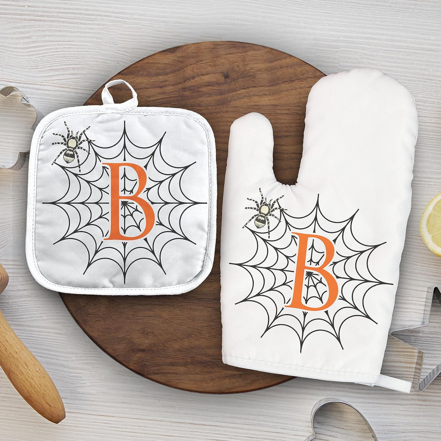 Personalized Oven Mitt Pot Holder Set Essential for Cooking Love