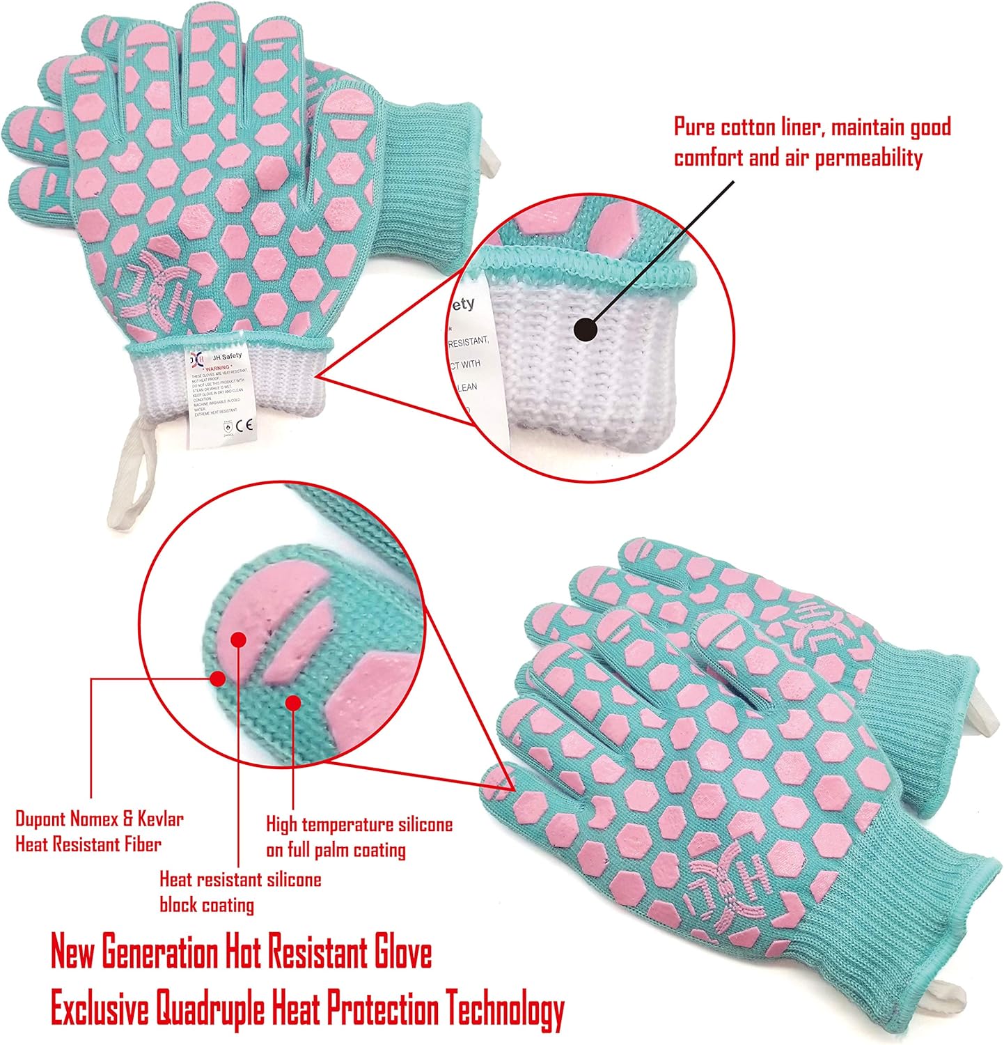 Durable Heat-Resistant Oven Mitts for Grilling Cooking