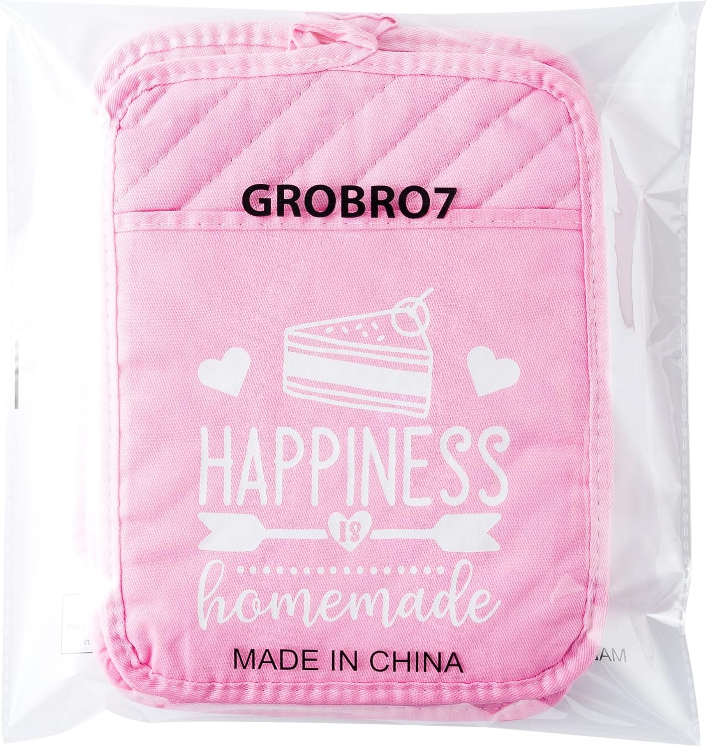 GROBRO7 5-Piece Gradient Pink Cotton Potholders Set