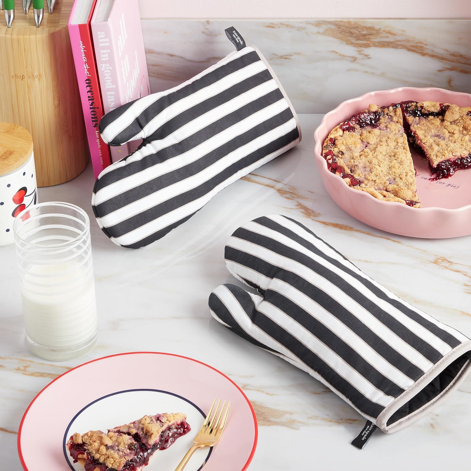 Kate Spade New York Botanical Stripe Oven Mitt Set