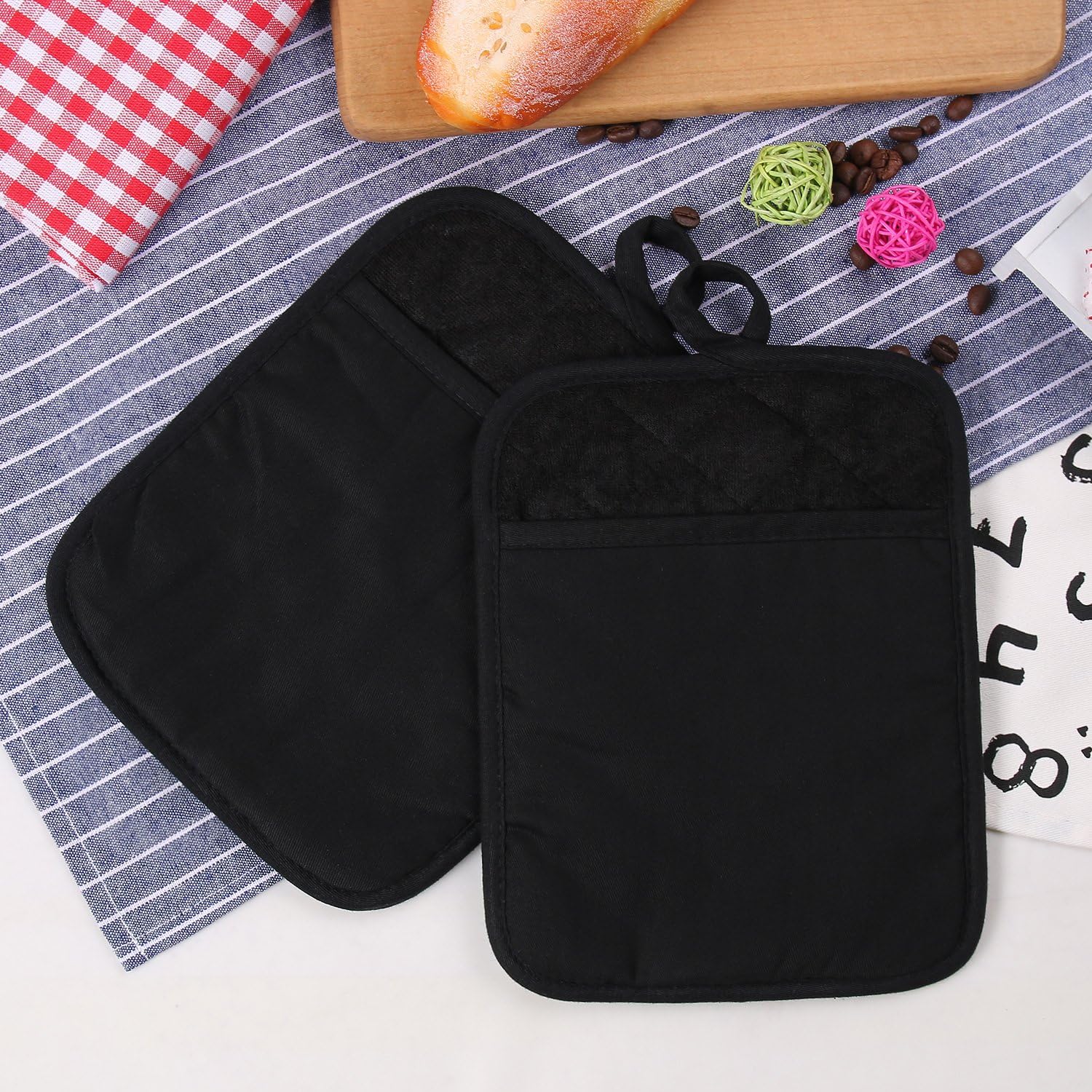 100 Cotton Silicone Potholders Set of 2