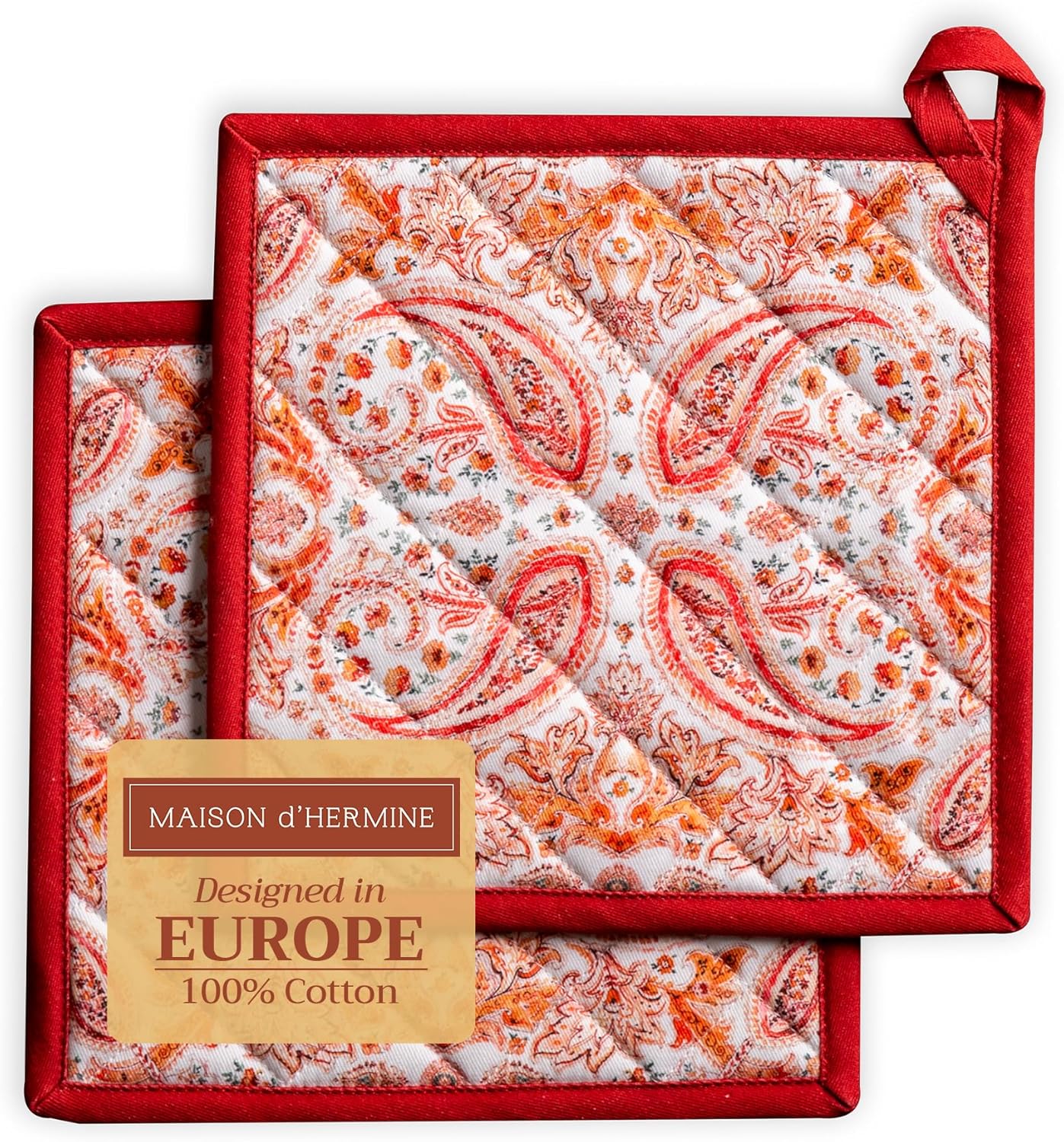 Maison d Hermine 8x8 Cotton Potholder Set of 2
