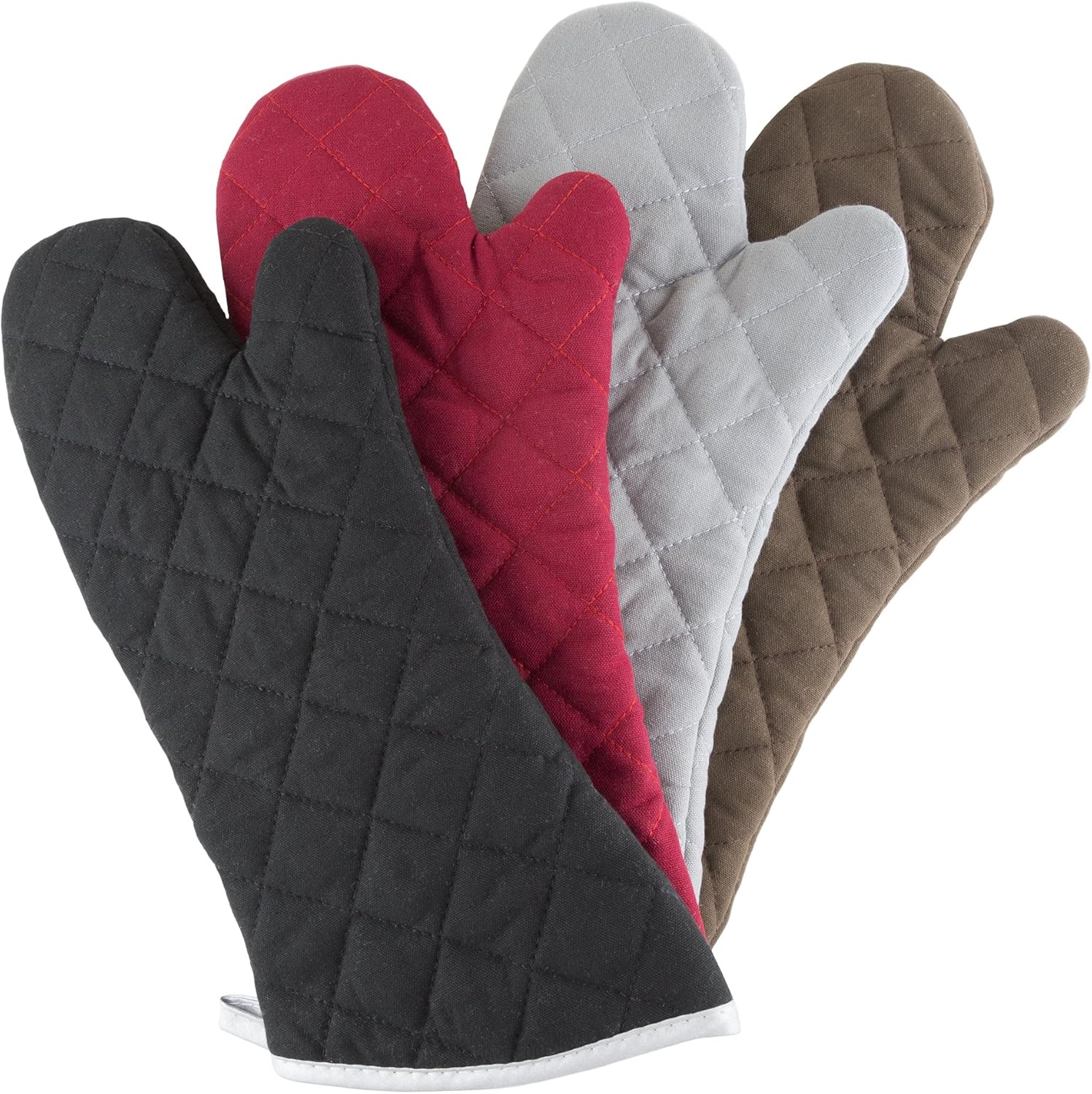 Oven Mitts Set of 2 - Oversized Flame Resistant by Lavish Home