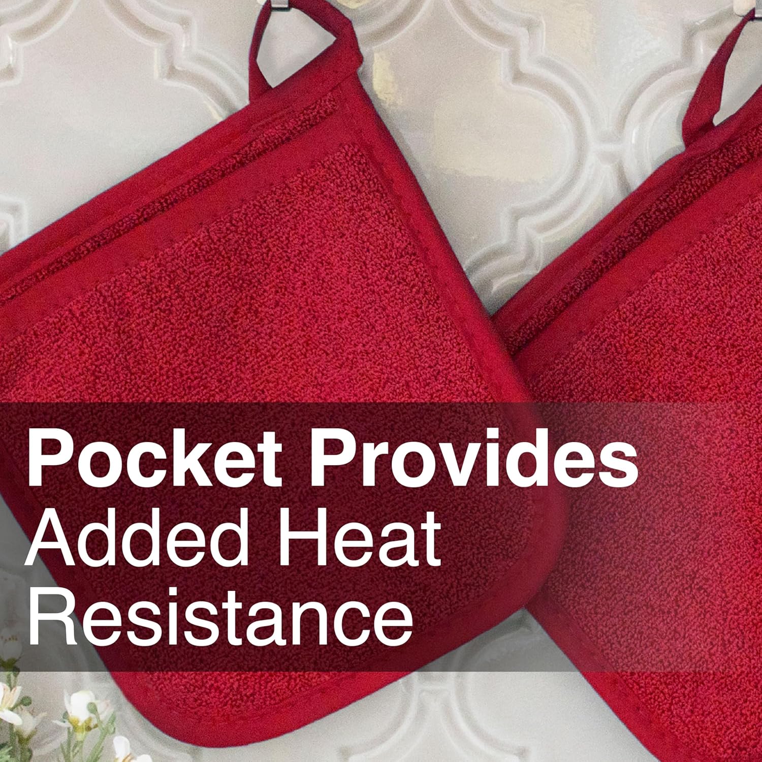 100 Cotton Terry Pocket Mitt heat resistant