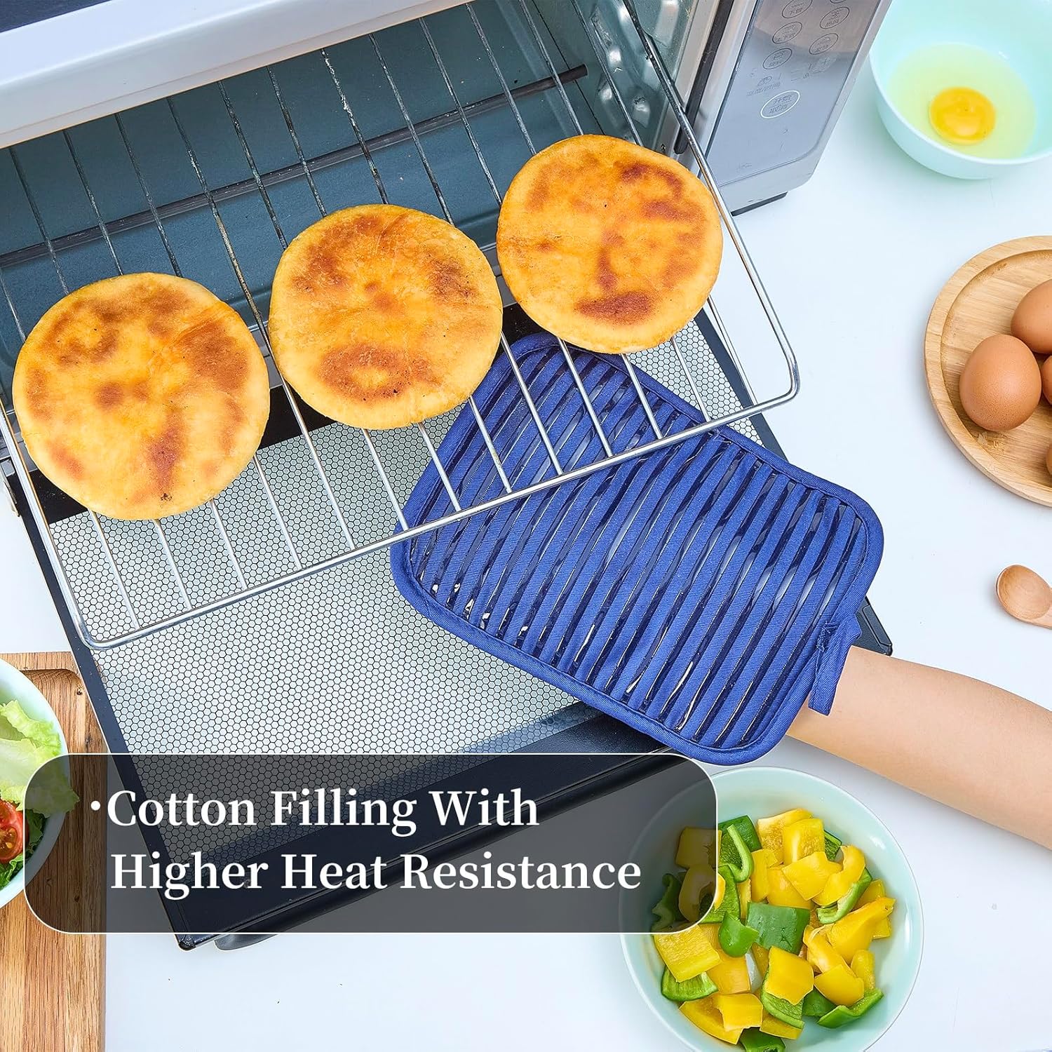 KLNYOO Heat Resistant Silicone Pot Holder Set for Kitchen Pots Pans