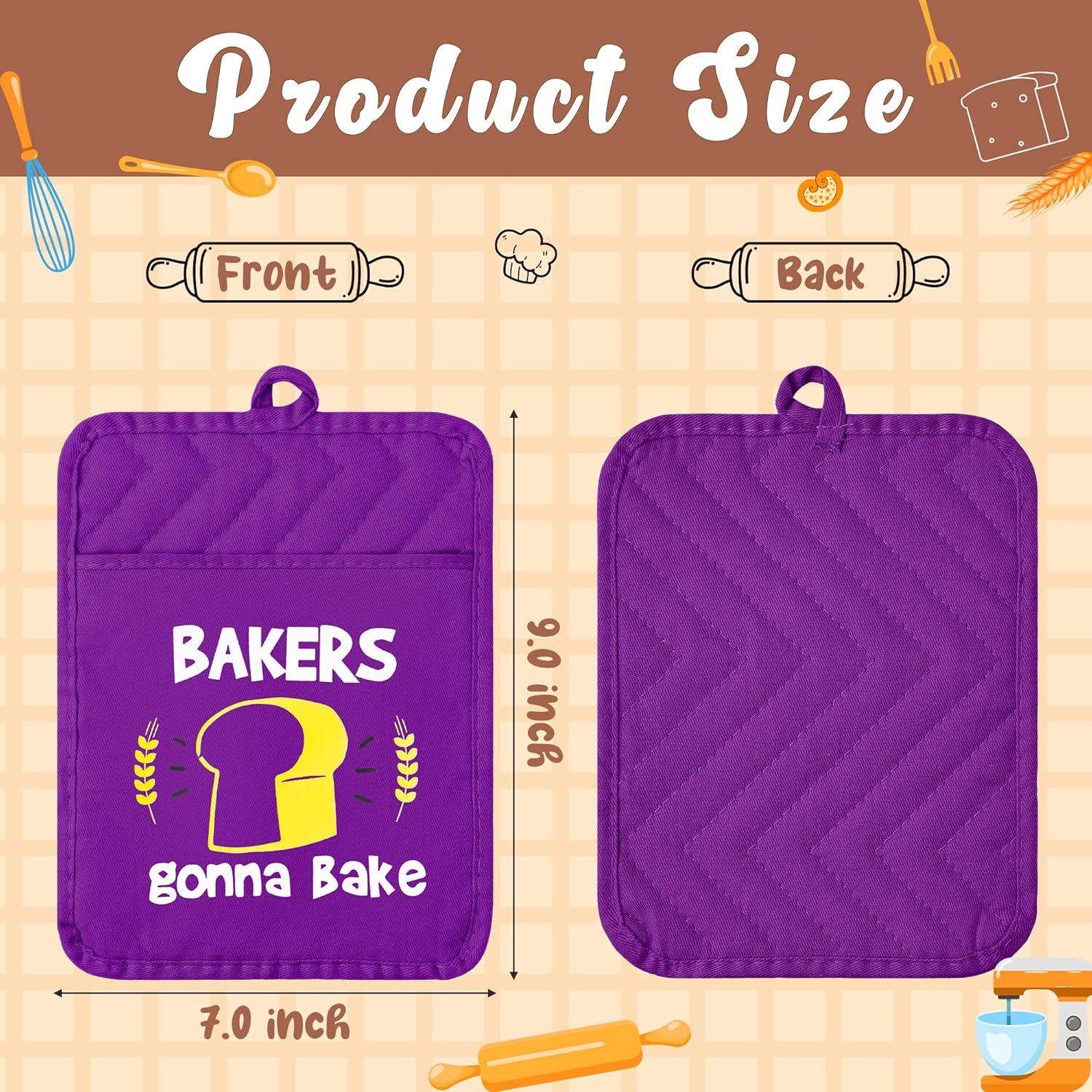 R HORSE 10-Piece Funny Baking Potholders