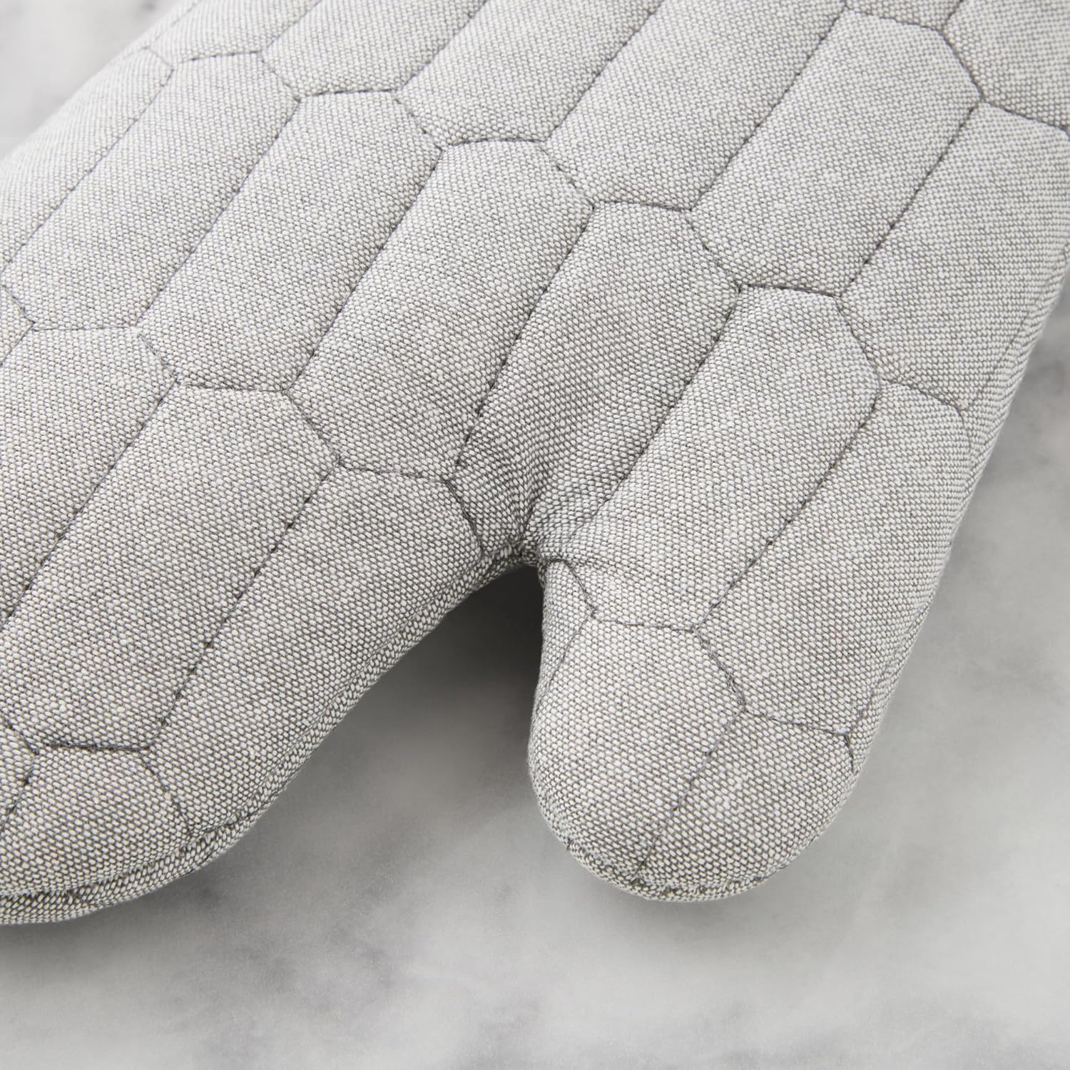 Martha Stewart Honeycomb Quilted Chambray Oven Mitt 2-Pack Set