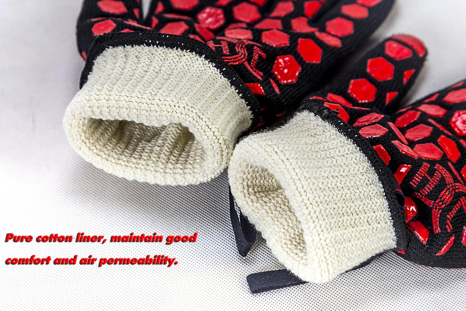 J H Heat Resistant Oven Glove 932F 2 Layers Silicone 1 Pair