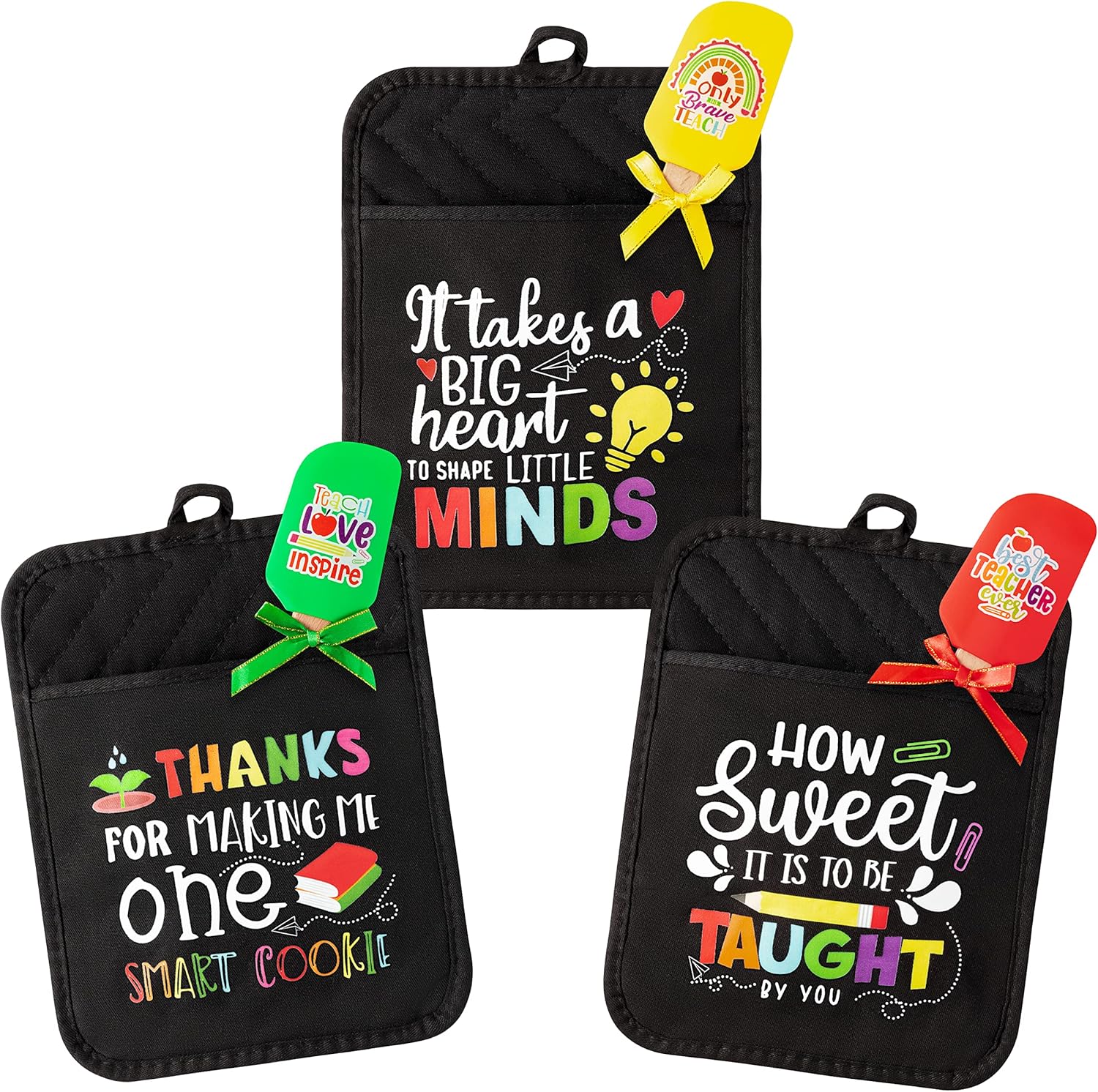 R HORSE 6Pcs Funny Baking Pot Holders Silicone Spatula Set Teacher Gifts