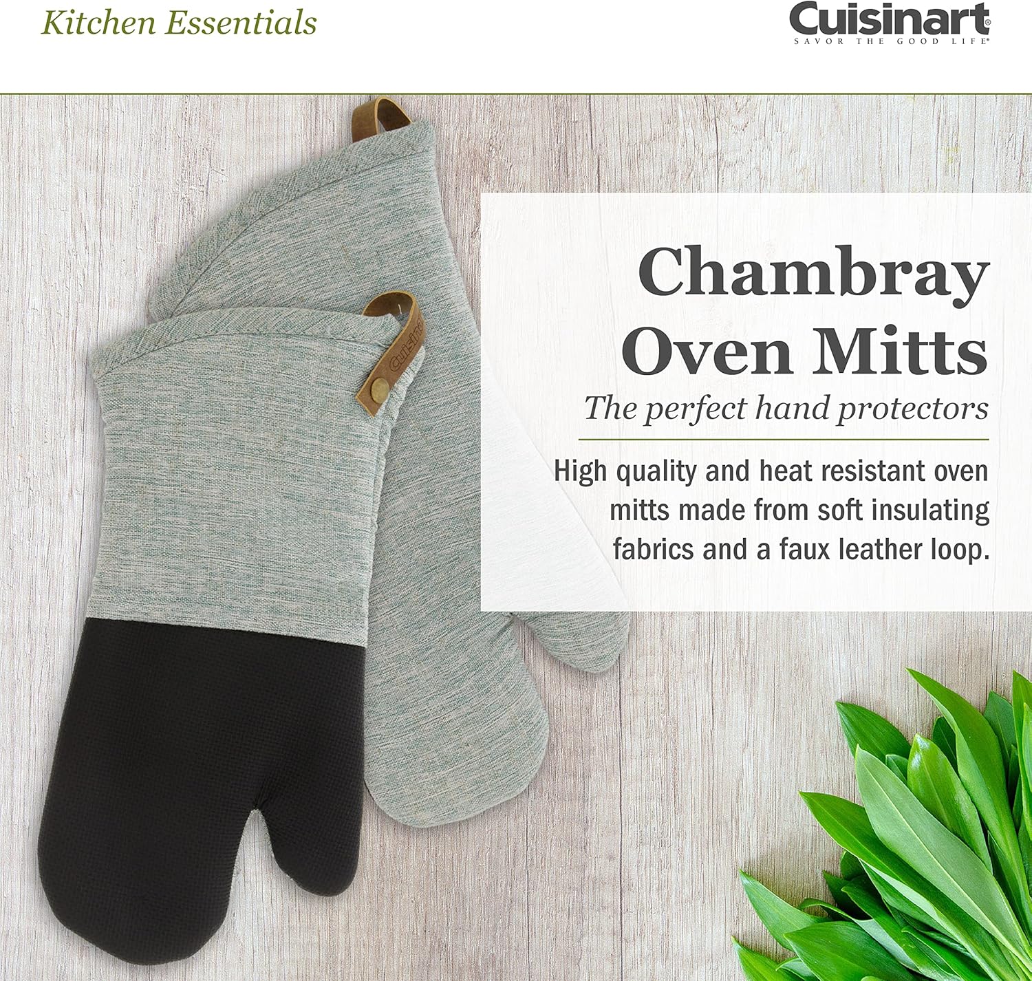 Cuisinart Chambray Oven Mitts 2pk - Heat Resistant