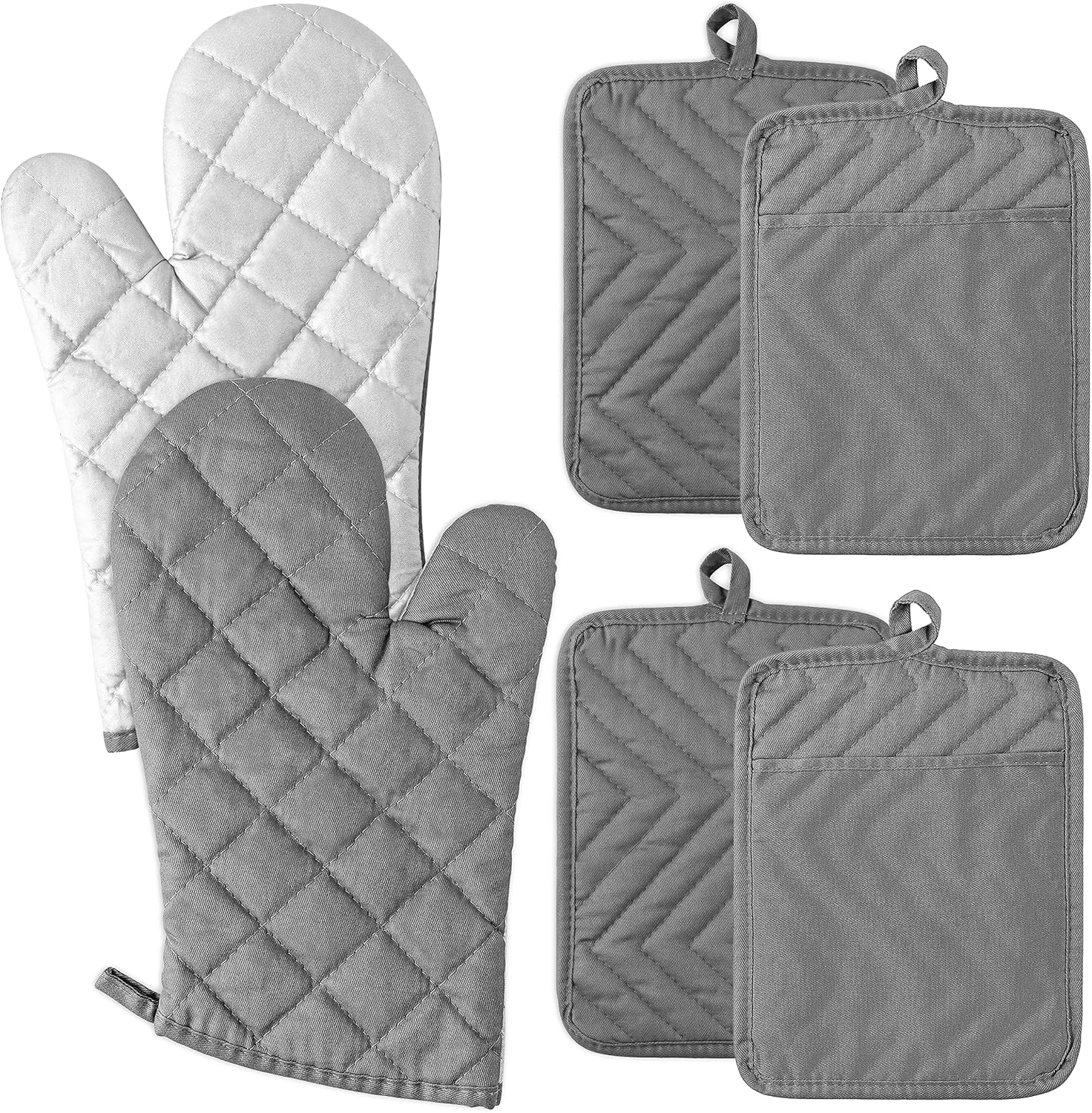 GROBRO7 6-Piece Oven Mitts and Pot Holders Set