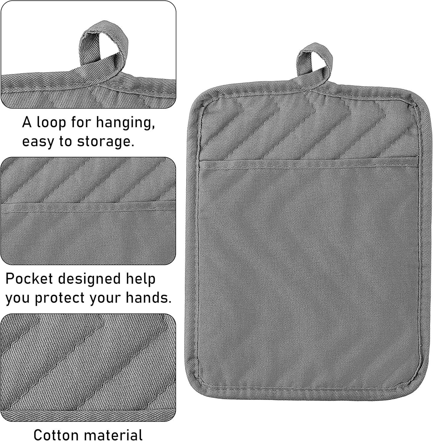 GROBRO7 6-Piece Oven Mitts and Pot Holders Set